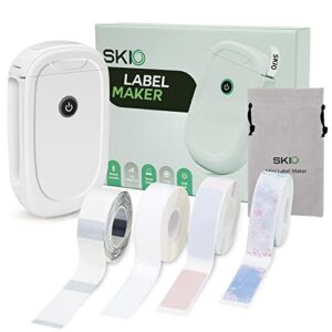 skio label makers, l11 label maker machine with tape, portable bluetooth mini label printer for labeling, handheld small labeler machine with tape, suitable for school home office organization
