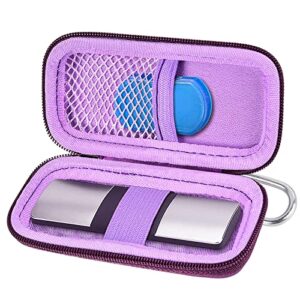 heart monitor case compatible with alivecor for kardia mobile ecg/for kardiamobile 6l for apple and android device - case only(purple)