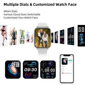 Smart Watch with Phone Function, Make/Answer Call AI Voice Control, Smartwatch with 28 Sport Modes Pedometer Blood Oxygen Heart Rate Sleep Monitor, Fitness watch for Android and IOS Phones Men Women