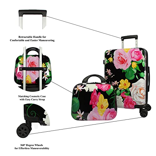 World Traveler Seasons Hardside 2-Piece Carry-On Spinner Luggage Set, Peonies, One_Size