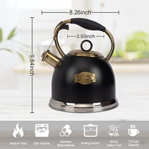 Tea Kettle -3.0 Quart Tea Kettles Stovetop Whistling Teapot Stainless Steel Tea Pots for Stove Top Whistle Tea Pot