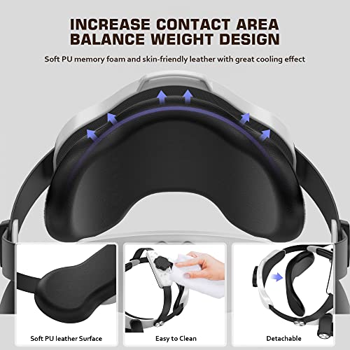 Head Strap for Meta/Oculus Quest 2 Accessories, Adjustable Replacement for Quest 2 Elite Straps, Enhanced Support & Gaming Immersion & Balance Weight Design in VR for Adults & Kids, Gift for Father