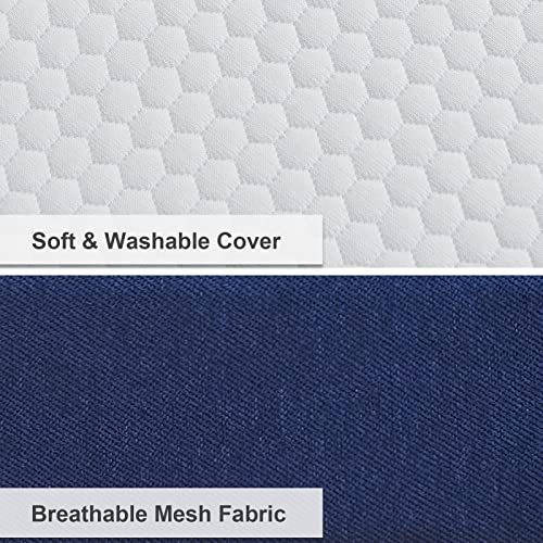 Molblly Folding Mattress, 3 inch Memory Foam Tri Folding Mattress, Portable Trifold Mattress Topper with Breathable & Washable Cover, Foldable Mattress Guest Bed for Camping, Full Size - 52"x 73"*3"