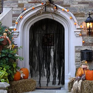 Watayo 500x39 Inch Large Size Halloween Creepy Cloth-Halloween Black Scary Spooky Cloth-Windows Doorways Cover Gauze for Halloween Party Haunted House Decor