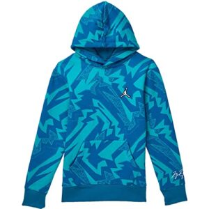 jordan boy's mj essentials all over print fleece sweatshirt (big kids) french blue lg (14-16 big kid)