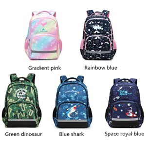 Mfikaryi Blue Shark Primary Backpack,School Bag for kids,Elementary BookBag for Boys