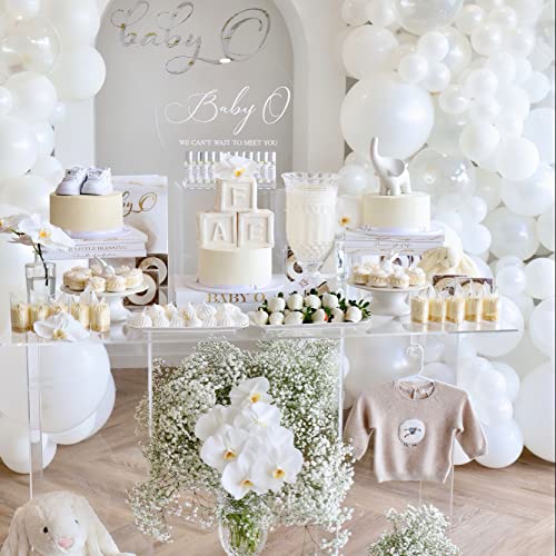 CUTEUP White Balloons Garland Kit - 120 Pcs 18/10/12/5 Inch White Balloon Difference Size White Qualatex Balloons As Party Decorations for Birthday Bachelorette Party Graduation Wedding Baby Shower