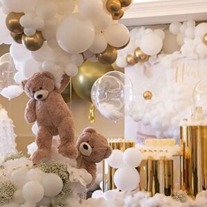 CUTEUP White Balloons Garland Kit - 120 Pcs 18/10/12/5 Inch White Balloon Difference Size White Qualatex Balloons As Party Decorations for Birthday Bachelorette Party Graduation Wedding Baby Shower