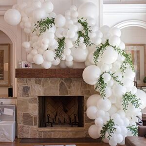 CUTEUP White Balloons Garland Kit - 120 Pcs 18/10/12/5 Inch White Balloon Difference Size White Qualatex Balloons As Party Decorations for Birthday Bachelorette Party Graduation Wedding Baby Shower