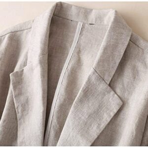 Linen Blazer Women Linen Jackets Casual Spring Summer Blazers Lightweight Clothes (Beige Blazer, M)