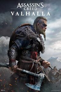 poster foundry laminated assassins creed valhalla merchandise male ultimate edition key art video game cover video gaming gamer collectibles viking eivor varinsdottir large dry erase sign 36x54