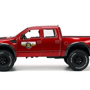 Jada Toys Just Trucks 1:24 2011 Ford SVT Raptor Die-cast Car Red with Tire Rack, Toys for Kids and Adults