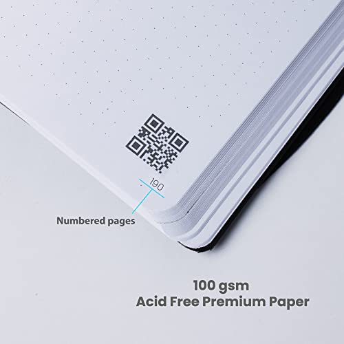 THESMARTNOTEBOOK Letter Dotted Luxury Hard Cover | 190 Pages | 100g | Eco-Friendly Smart Note-Taking | Free App for Digital Note-Taking and Organization | Brown