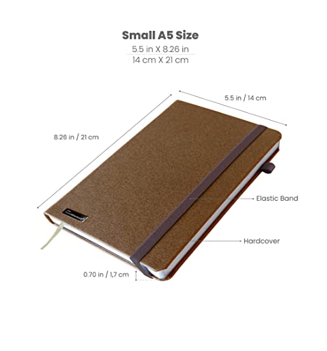 THESMARTNOTEBOOK Letter Dotted Luxury Hard Cover | 190 Pages | 100g | Eco-Friendly Smart Note-Taking | Free App for Digital Note-Taking and Organization | Brown