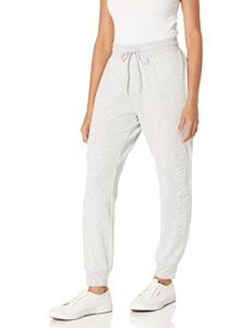 juicy couture women's iconic logo jogger, light heather grey, x-large