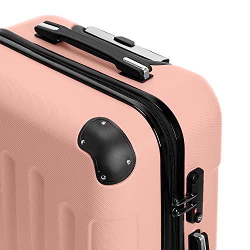 Karl home 3-Piece Luggage Set Travel Lightweight Suitcases with Rolling Wheels, TSA lock & Moulded Corner, Carry on Luggages for Business, Trip, Rose Gold (20"/24"/28")