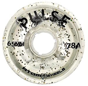 atom skates quad roller wheels/outdoor/hardness 78a / 65x37 glitter clear pulse glitter/set of 8