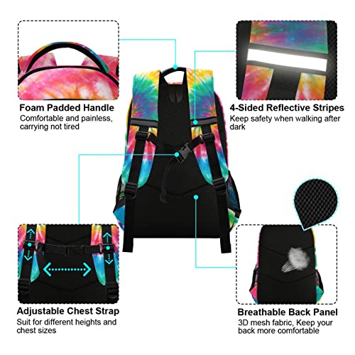 Tie Dye Rainbow Kids Backpack Girls Boys Elementary School Bookbag Travel Rucksack Laptop Bag