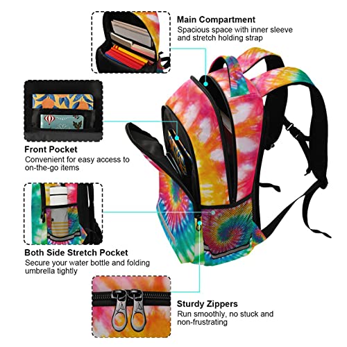 Tie Dye Rainbow Kids Backpack Girls Boys Elementary School Bookbag Travel Rucksack Laptop Bag