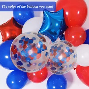 RUBFAC 160pcs Red White and Blue Balloons Garland Arch Kit 4th of July Decoration Graduation Birthday Wedding Nautical Baseball Theme with Star Foil Balloons