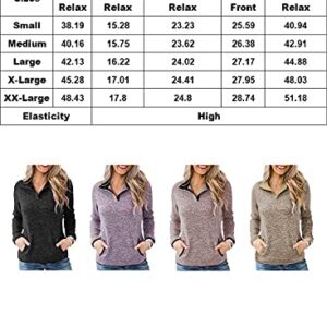 Diukia Sweatshirts Pullover Tops Womens 2022 Fall Cute Lightweight 1/4 Quarter Button V Neck Color Block Stand Collar Long Sleeve Pocket Pullover Sweatshirt for Ladies Teen Girls Juniors Gray L 12-14