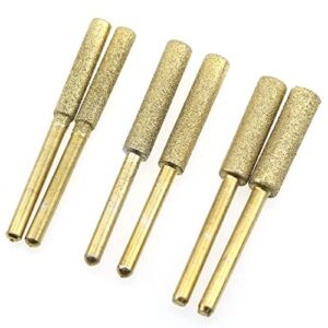 luorng diamond chainsaw sharpener 6pcs 3size chain saw sharpening wheel carving grinding tools, burr grinding stone file