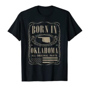 Vintage Classic America Land Map US States Born Oklahoma T-Shirt