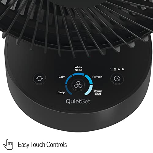 Honeywell QuietSet 5 Oscillating Table Fan, Black – Personal and Small Room Fan with Quiet Operation and 5 Levels of Power and Sound