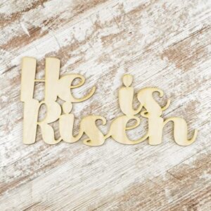 he is risen easter wood cutouts for crafts - wooden shapes 5mm (0.2 inches) thick birch - wreath enhancement add on