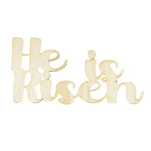 He is Risen Easter Wood Cutouts for Crafts - Wooden Shapes 5mm (0.2 Inches) Thick Birch - Wreath Enhancement Add On