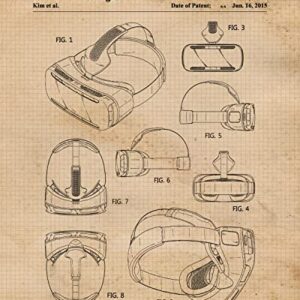 Classic VR Goggles Headset Patent Prints, 4 (8x10) Unframed Photos, Wall Art Decor Gifts Under 20 for Home Office Man Cave School Student Teacher Computer Science Programmer Gamer