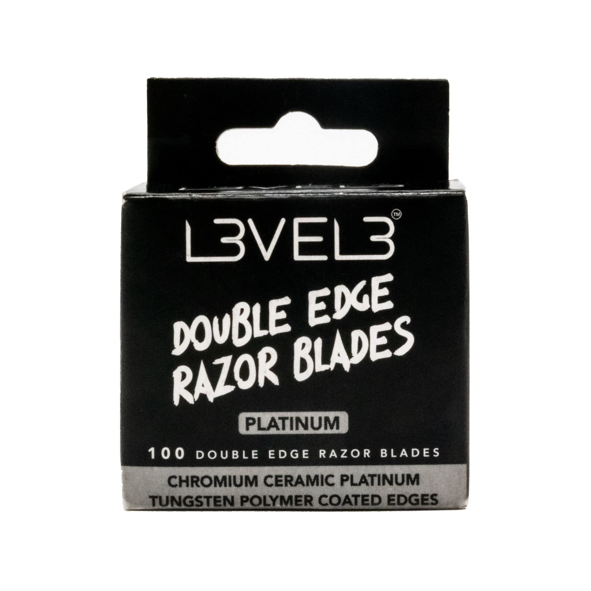 Level 3 Double Edge Razor Blades - Platinum Coated, Stainless Steel Razor Blades for the Close Shave - for Double Edged Safety Razors - 100 Count (1)