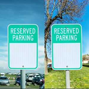 Faittoo Blank Reserved Parking Signs, 4-Pack 18 x 12 Inch Engineer Grade Reflective Aluminum Signs, Weather/Fade Resistant, UV Protected, Easy to Install and Read, Indoor/Outdoors Use