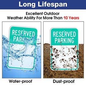 Faittoo Blank Reserved Parking Signs, 4-Pack 18 x 12 Inch Engineer Grade Reflective Aluminum Signs, Weather/Fade Resistant, UV Protected, Easy to Install and Read, Indoor/Outdoors Use