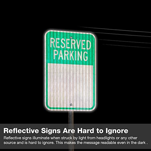 Faittoo Blank Reserved Parking Signs, 4-Pack 18 x 12 Inch Engineer Grade Reflective Aluminum Signs, Weather/Fade Resistant, UV Protected, Easy to Install and Read, Indoor/Outdoors Use