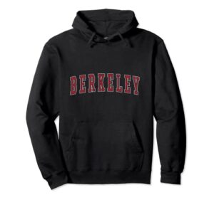 berkeley california souvenir vacation college style red text pullover hoodie