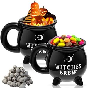tessco witches brew witch cauldron coffee mug black ceramic coffee cups black 12 oz mug ceramic witchy gifts witch decor halloween mug drinkware black cup novelty coffee mugs tabletop (2 pcs)