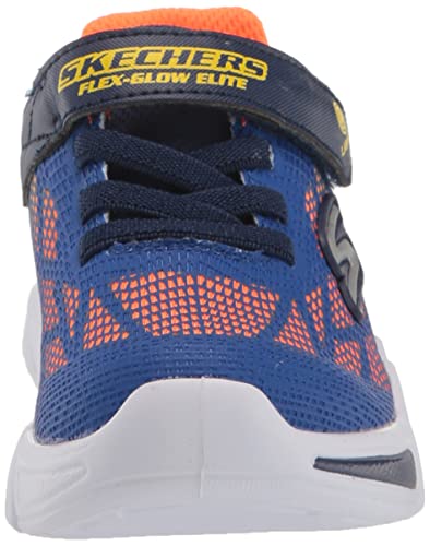 Skechers Kids Boy's Flex-Glow Elite-Vorlo Sneaker, Royal/Orange, 10 Toddler