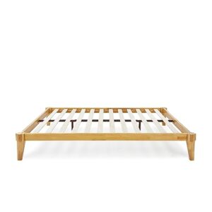 Bme Chalipa 14” Full Size Bed Frame - Wood Platform Bed - Wood Slat Support - No Box Spring Needed - Easy Assembly - Minimalist & Modern Style, Natural