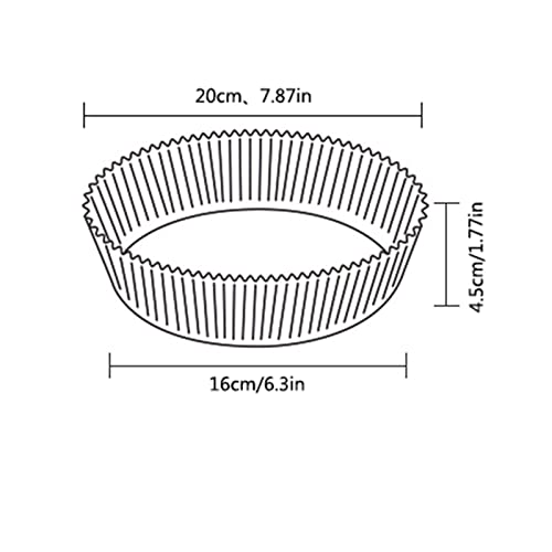 Air Fryer Disposable Paper Liner,Non-Stick Disposable Air Fryer Liners,Baking Paper for Air Fryer Oil-Proof,Water-Proof, Parchment for Baking Roasting Air Fryer Tray for Oven Round (White, One Size)