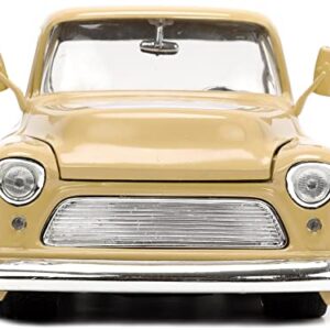 Jada Toys Just Trucks 1:24 1955 Chevy Stepside Pickup Die-cast Car Tan with Tire Rack, Toys for Kids and Adults (26144)