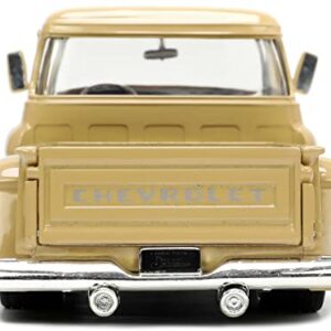 Jada Toys Just Trucks 1:24 1955 Chevy Stepside Pickup Die-cast Car Tan with Tire Rack, Toys for Kids and Adults (26144)