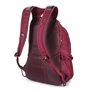 High Sierra Loop Backpack, Travel, or Work Bookbag with tablet sleeve, One Size, Copper Splatter/Maroon