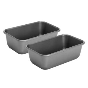 goodful nonstick loaf pan set, heavy duty carbon steel with quick release coating, made without pfoa, dishwasher safe, 2-pack bakeware set, 9-inch x 5-inch, gray