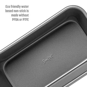 Goodful Nonstick Loaf Pan Set, Heavy Duty Carbon Steel with Quick Release Coating, Made without PFOA, Dishwasher Safe, 2-Pack Bakeware Set, 9-Inch x 5-Inch, Gray