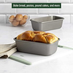 Goodful Nonstick Loaf Pan Set, Heavy Duty Carbon Steel with Quick Release Coating, Made without PFOA, Dishwasher Safe, 2-Pack Bakeware Set, 9-Inch x 5-Inch, Gray