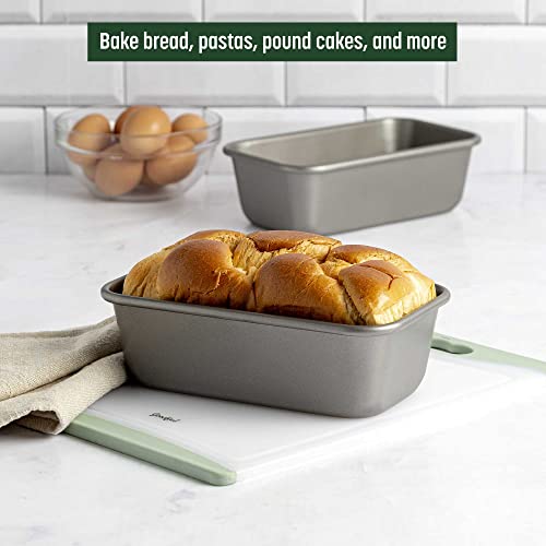 Goodful Nonstick Loaf Pan Set, Heavy Duty Carbon Steel with Quick Release Coating, Made without PFOA, Dishwasher Safe, 2-Pack Bakeware Set, 9-Inch x 5-Inch, Gray