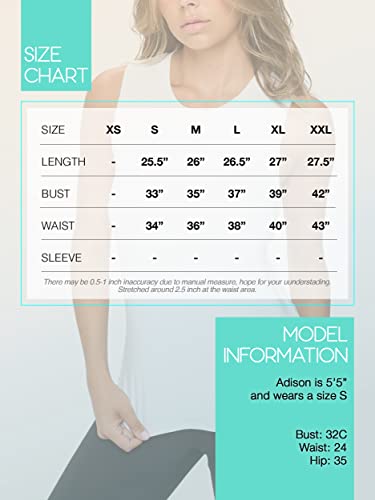 Knit Riot Women’s Muscle Tank Top – Sleeveless Slim Fit Soft Casual Basic Yoga Active Athletic Workout Running T Shirts KR144 White M