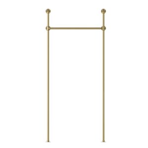 MBQQ Industrial Pipe Clothing Rack,Vintage Commercial Grade Pipe Clothes Racks,Display Rack On Wall for Hanging Clothes Retail Display,Heavy Duty Steampunk Iron Garment Racks,Gold