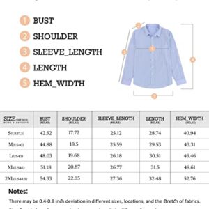 JMIERR Mens Slim Fit Casual Button Down Dress Shirts Pinpoint Stripe Long Sleeve Fall Shirt US 43(L),Blue